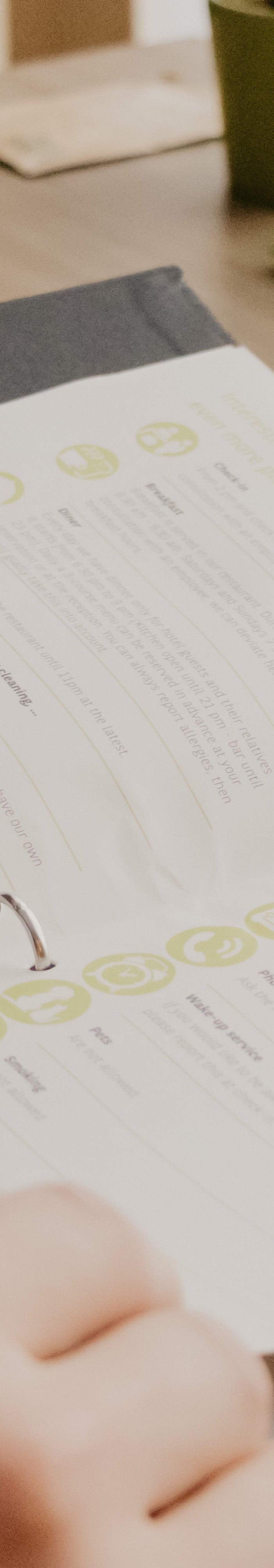 Hotel Room & Welcome Folders