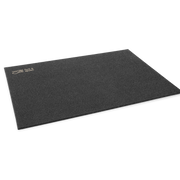 Black mat with a brand logo on a white background