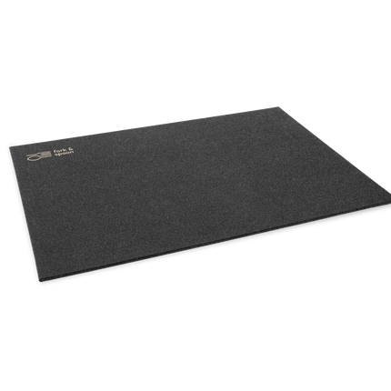 Black mat with a brand logo on a white background