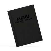 Black menu cover for cafe and restaurant on a white background