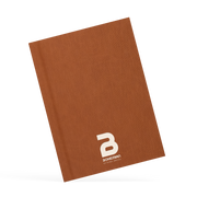 Brown menu with a logo on a white background