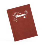 A classy clamp card with a green cover featuring a white 'bistro organic' logo.