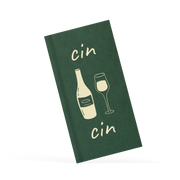 Green menu with wine bottle and glass illustration on white background