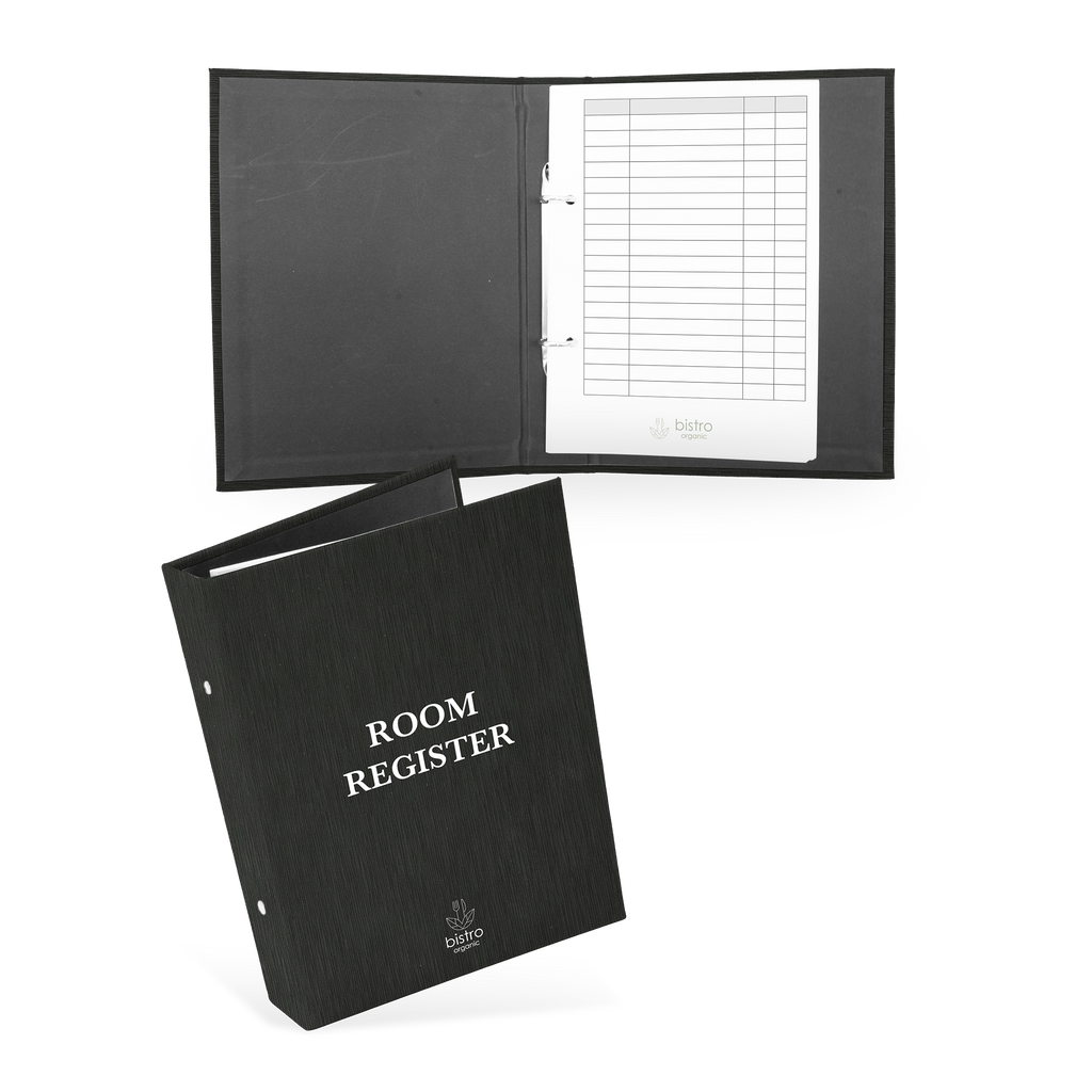 Room Register folder with rings
