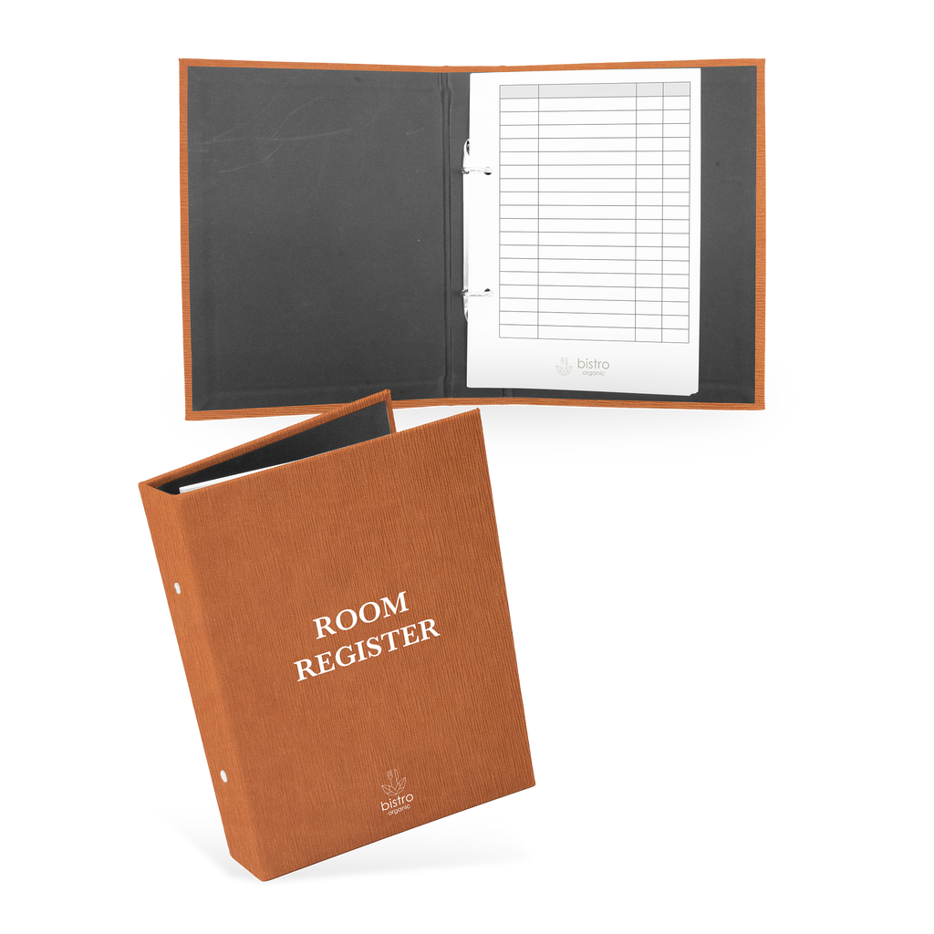 Room Register folder with rings