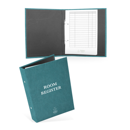 Room Register folder with rings