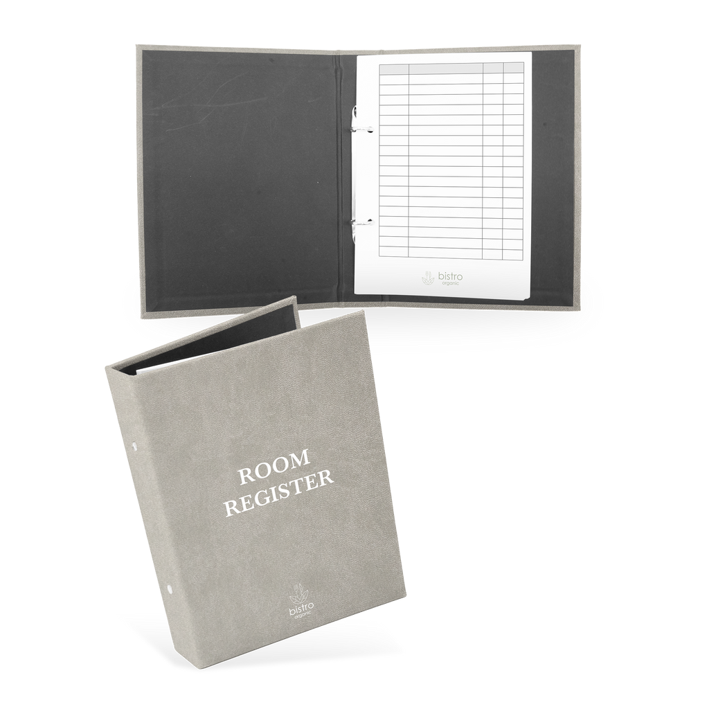 Room Register folder with rings