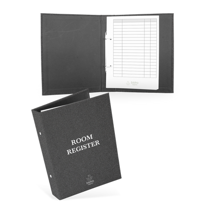 Room Register folder with rings