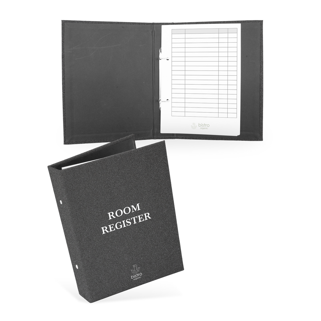 Room Register folder with rings