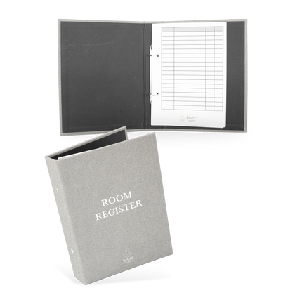 Room Register folder with rings