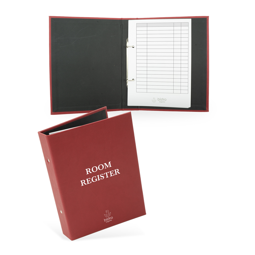 Room Register folder with rings