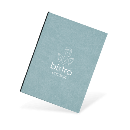 Blauwe Menukaart met Elastiek Gepersonaliseerd voor Bistro's