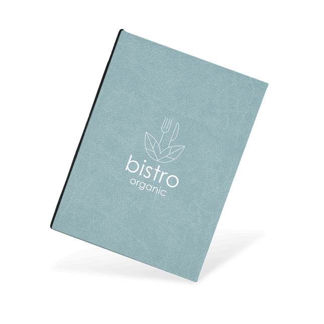 Blauwe Menukaart met Elastiek Gepersonaliseerd voor Bistro's