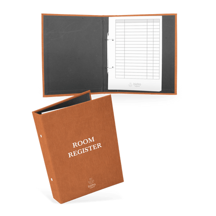 Bruine Gastenboek met Ringen voor Hotels