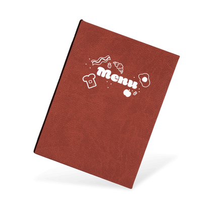 Bruine Menukaart met Elastiek met Logo voor Restaurants