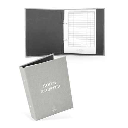 Cement Grijze Gastenboek met Logo voor Hotels