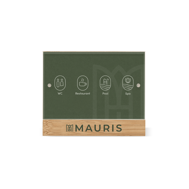 Display dat Personaliseerbaar is met Logo voor Hotels