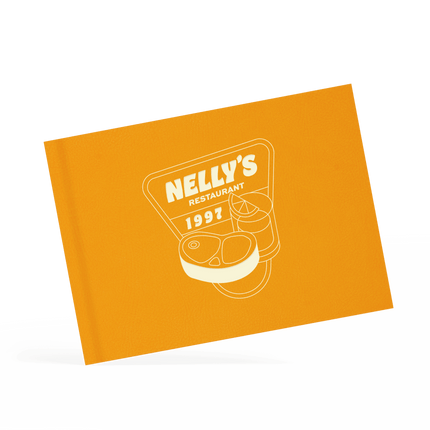 Gele Liggende Menukaart met Logo voor Horeca