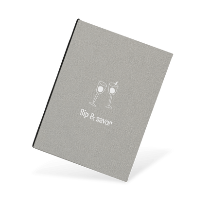 Grijze Linnen Drankkaart Gepersonaliseerd voor Bars