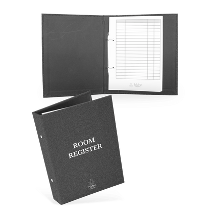 Grijze Linnen Gastenboek met Logo voor Hotels