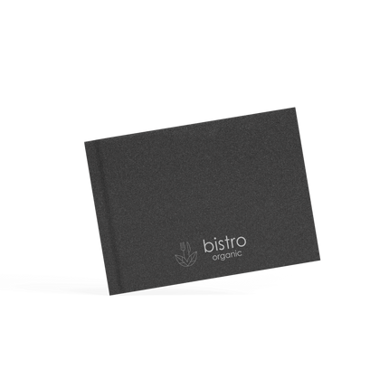 Grijze Linnen Liggende Menukaart met Logo voor Restaurants