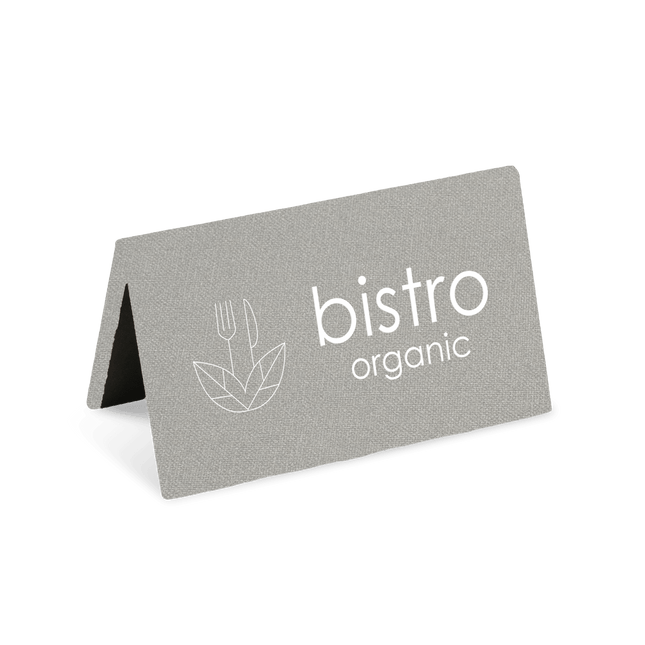 Grijze Linnen Reservatibord met Logo voor Bistro's