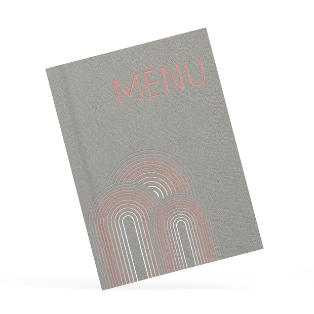 Grijze Luxe Menukaart met Logo