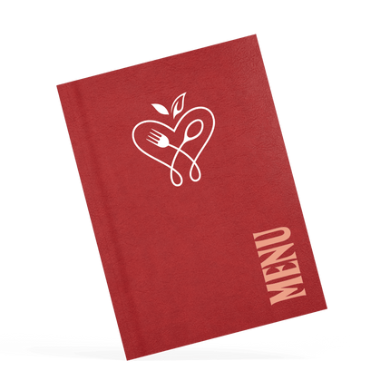Rode Luxe Menukaart met Logo voor Restaurants