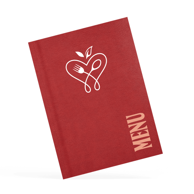 Rode Luxe Menukaart met Logo voor Restaurants