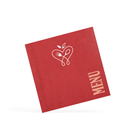 Rode Vierkante Menukaart Gepersonaliseerd voor Restaurants